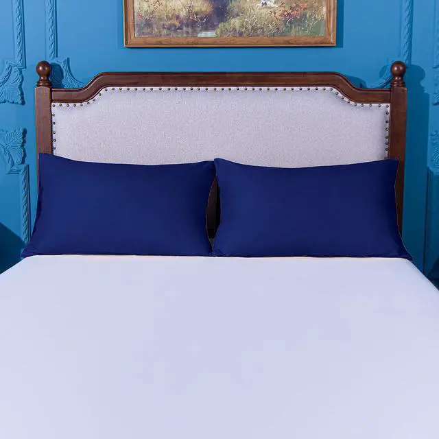 Alt view image 4 of 7 - NTBAY Standard Pillowcase Set - 2 Pack Brushed Microfiber 20x26 Pillowcases - Soft, Wrinkle-Free, Fade-Resistant, Stain-Resistant, Navy Blue Pillowcases with Envelope Closure - 20x26 Inches, Navy Blue