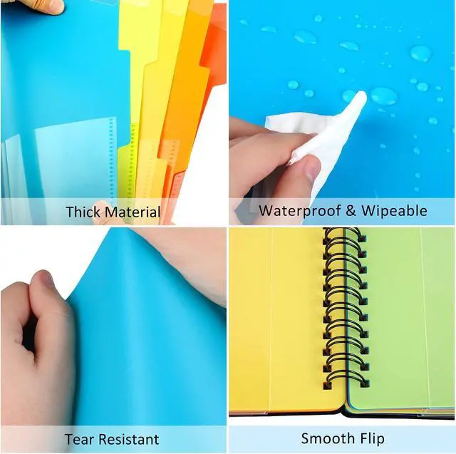 Alt view image 4 of 7 - 24 Pocket Plastic folders with Pockets, 12 Color Multi Pocket with Dividers