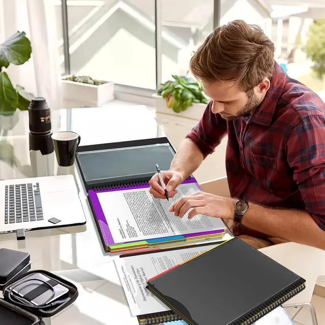 Alt view image 7 of 7 - 24 Pocket Plastic folders with Pockets, 12 Color Multi Pocket with Dividers