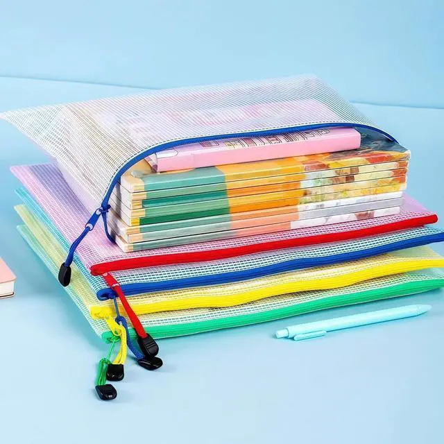 Alt view image 7 of 7 - FERENLI 10 Pcs 9.4x6.9 inch Mesh Zipper Files Pouch Bags (A5, Colorful)