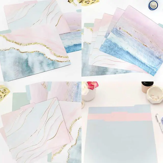 Alt view image 5 of 7 - bloom daily planners Decorative File Folders - Set of Six Letter Size (8.5 x 11) Organizers, 1/3 Cut Tabs - Assorted Designs - Ethereal Marble