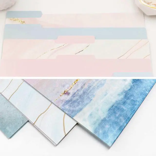 Alt view image 6 of 7 - bloom daily planners Decorative File Folders - Set of Six Letter Size (8.5 x 11) Organizers, 1/3 Cut Tabs - Assorted Designs - Ethereal Marble