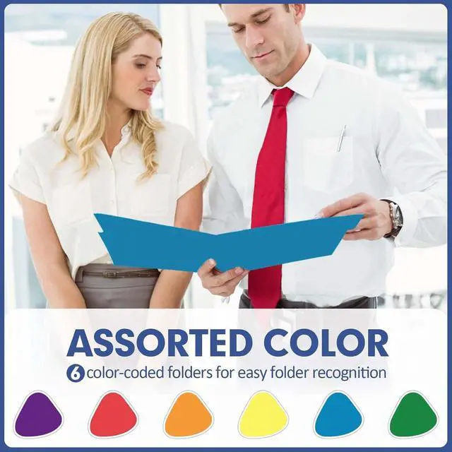 Alt view image 6 of 7 - PANDRI Colored File Folders, 30 Pack 1/3 Cut Tab File Folder, 6 Colors
