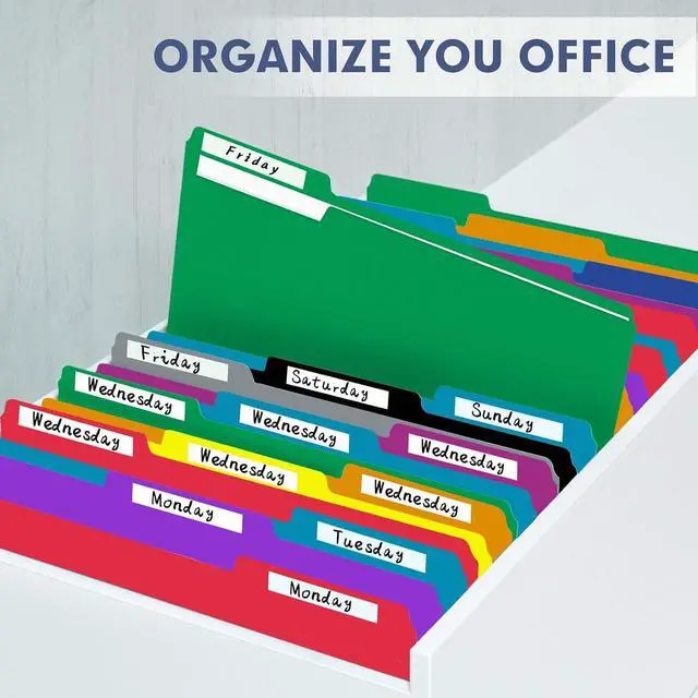 Alt view image 7 of 7 - PANDRI Colored File Folders, 30 Pack 1/3 Cut Tab File Folder, 6 Colors