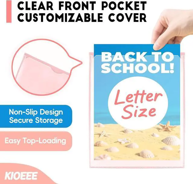 Alt view image 3 of 7 - Plastic Folders with Clear Front Pocket (6 Pack) with 2 Pockets, Heavy Duty Letter Size Colored Folders for School Office
