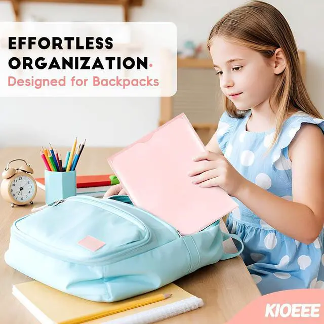 Alt view image 6 of 7 - Plastic Folders with Clear Front Pocket (6 Pack) with 2 Pockets, Heavy Duty Letter Size Colored Folders for School Office