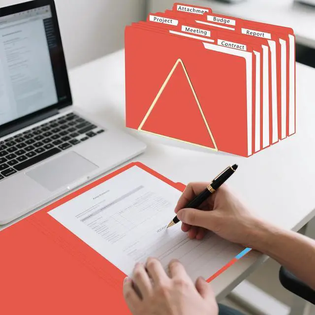 Alt view image 6 of 7 - File Folder, HERKKA 30 Pack 1/3 Cut Tab File Folders, File Folders Great for Organizing and Filing, Letter Size, Red