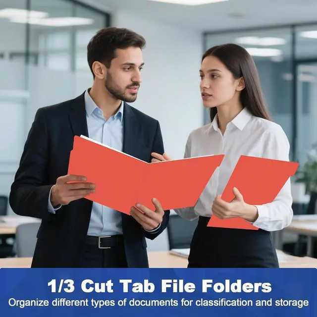 Alt view image 7 of 7 - File Folder, HERKKA 30 Pack 1/3 Cut Tab File Folders, File Folders Great for Organizing and Filing, Letter Size, Red