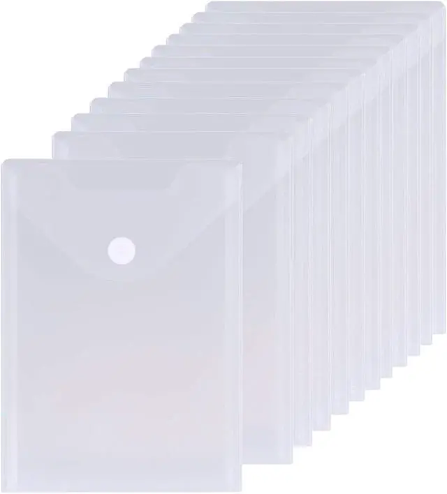 Main image of 12 Pack Large Clear Die & Stamp Storage Bag Transparent Plastic Folders for Cutting Dies Stencil Embossing Crafts for DIY Scrapbooking Paper Card Craft Organizer Holder
