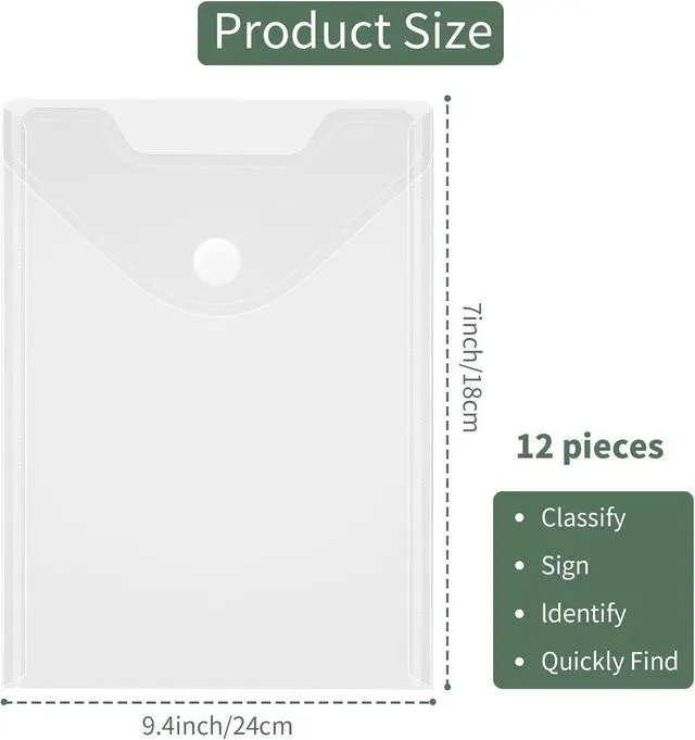 Alt view image 2 of 7 - 12 Pack Large Clear Die & Stamp Storage Bag Transparent Plastic Folders for Cutting Dies Stencil Embossing Crafts for DIY Scrapbooking Paper Card Craft Organizer Holder