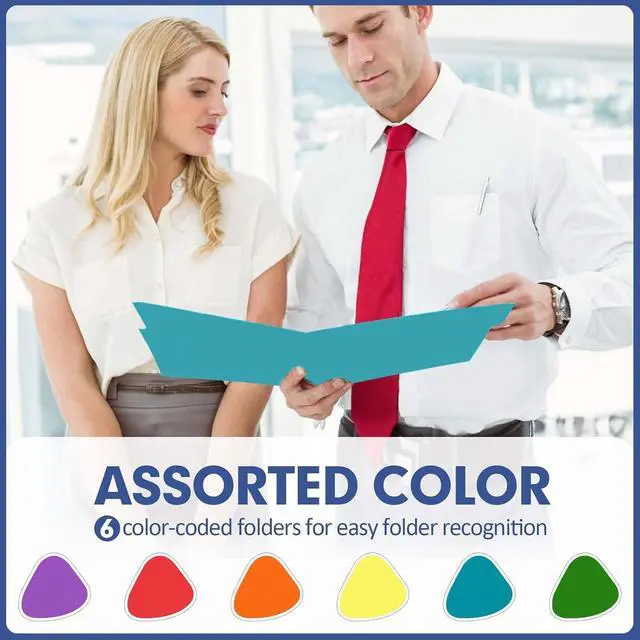 Alt view image 6 of 7 - PANDRI Colored File Folders, 30 Pack 1/3 Cut Tab File Folder, 6 Colors
