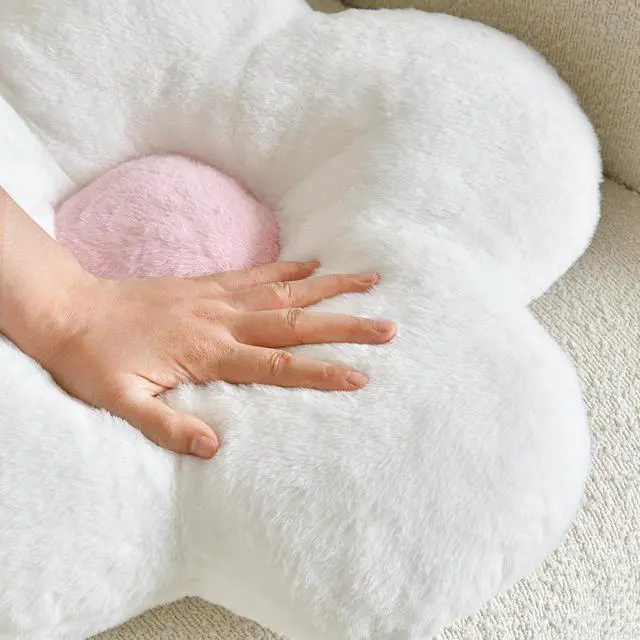 Alt view image 5 of 7 - Flower Pillows, Soft Flower Shaped Pillow with Home Decorative for Couch Chair Bed,Flower Floor Throw Pillows for Adults Bedroom Living Room (White, 15 Inches)