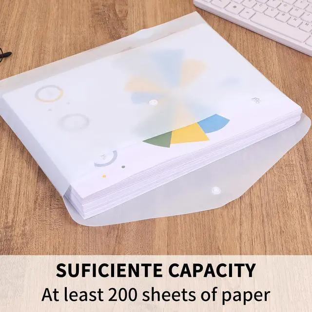 Alt view image 3 of 7 - EOOUT 14pcs Plastic Envelopes, Plastic Folders for Documents, Poly Folders with Snap Closure, A4 Size, Letter Size, for School and Office Supplies