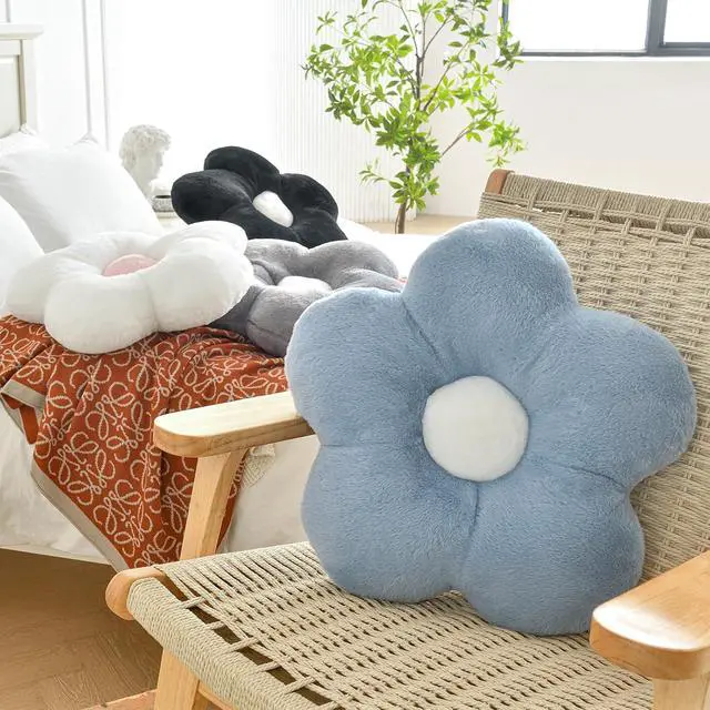 Alt view image 7 of 7 - Flower Pillows, Soft Flower Shaped Pillow with Home Decorative for Couch Chair Bed,Flower Floor Throw Pillows for Adults Bedroom Living Room (White, 15 Inches)