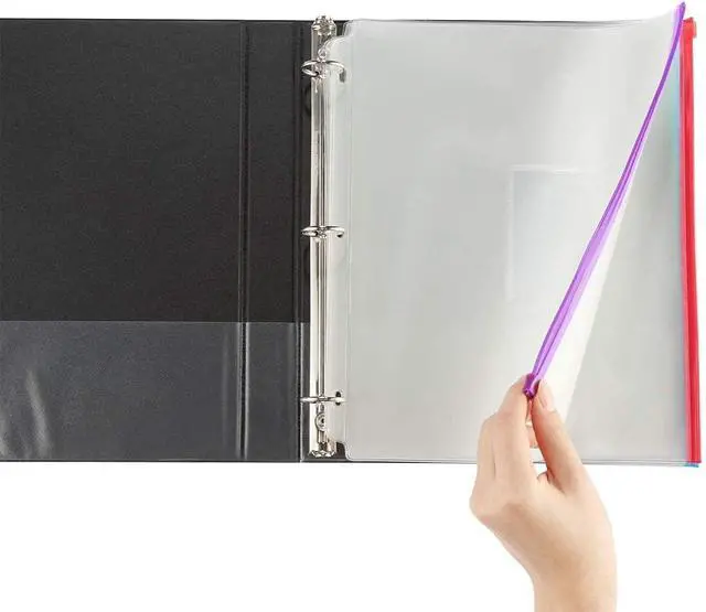 Alt view image 3 of 6 - YoeeJob 8 Pack Zipper Binder Pockets for 3 Ring Binders, Assorted Color