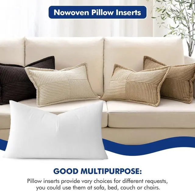 Alt view image 4 of 7 - MIULEE Pillow Insert 12x20 Inch Decorative Rectangle Throw Pillow Insert