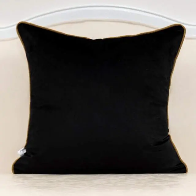 Alt view image 2 of 7 - Alerfa 18 x 18 Inches Black Geometric Gold Leather Striped Cushion Cases Embroidery Modern Throw Pillow Covers Decorative Pillows for Couch Living Room Bedroom Car 45 x 45cm