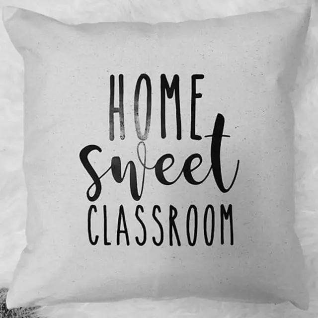 Main image of Home Sweet Classroom Pillow Cover Students Pillowcase 18x18.Pillowcovers for School Bed Couch Chair Sofa.Square Cushion Covers Pillowslips.Color:4