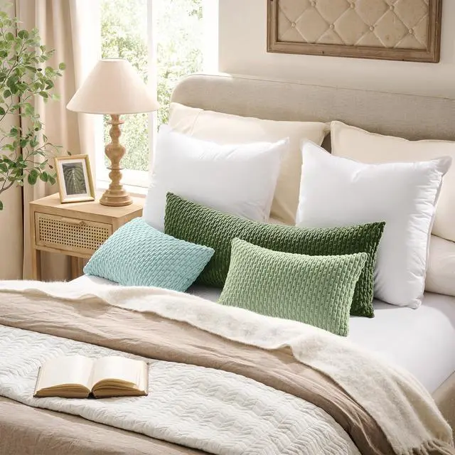 Alt view image 5 of 7 - Kevin Textile Soft Corduroy 12"x20" Lumbar Pillow Cover 1 Pack, Sage Green