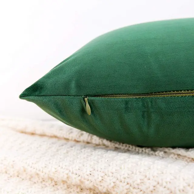 Alt view image 3 of 7 - RainRoad Dark Green Throw Pillow Covers 12x20 Inch,Set of 2