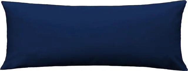 Main image of iMaylex Soft 100% Egyptian Cotton Zipper Pillow Case, Cozy and Lightweight Pillowcase, Easy Care, Navy Blue, Body, 20'' x 48''