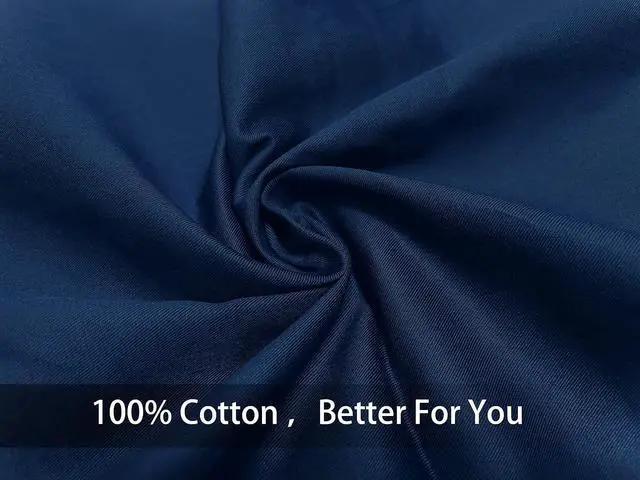 Alt view image 2 of 6 - iMaylex Soft 100% Egyptian Cotton Zipper Pillow Case, Cozy and Lightweight Pillowcase, Easy Care, Navy Blue, Body, 20'' x 48''