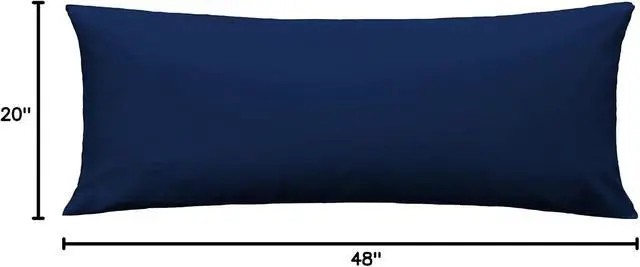 Alt view image 6 of 6 - iMaylex Soft 100% Egyptian Cotton Zipper Pillow Case, Cozy and Lightweight Pillowcase, Easy Care, Navy Blue, Body, 20'' x 48''