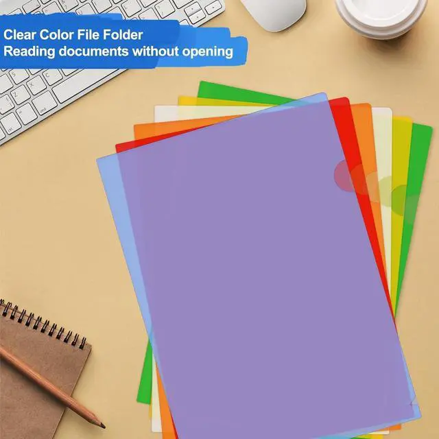 Alt view image 5 of 7 - ViVin 12 Pack Plastic Clear Document Folders (6 Assorted Colors)