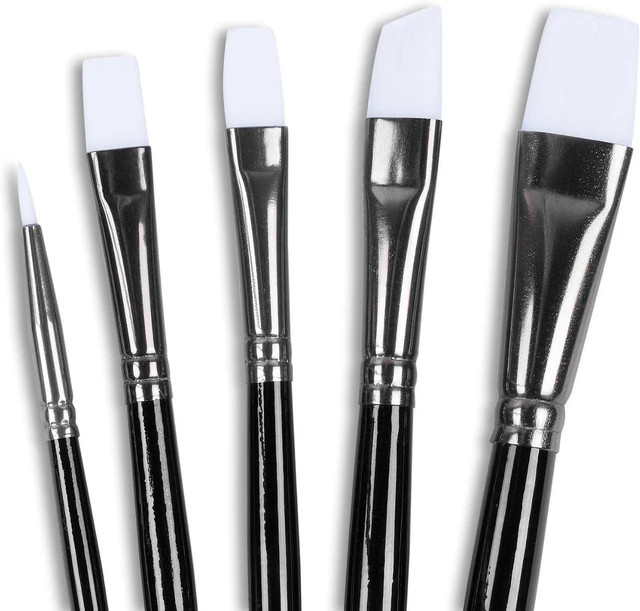 Alt view image 5 of 6 - Angelus Paint Brush Set Round Flat Angular Artist Acrylic Paint Brush Set Shoe paint Brush set (5 pcs)