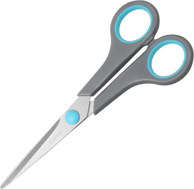 Main image of Asdirne 6.4" Scissors, Stainless Steel Blades, Soft Grip Handle, Suitable for Households,Offices and Schools, All Purpose, Blue/Grey