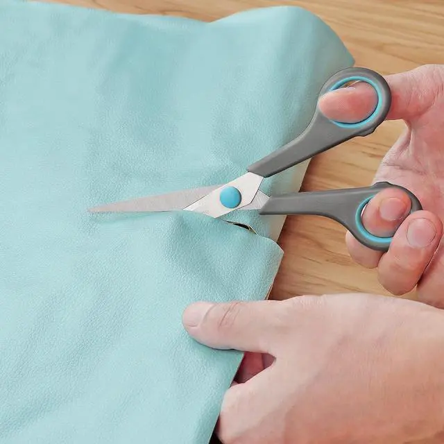 Alt view image 3 of 7 - Asdirne 6.4" Scissors, Stainless Steel Blades, Soft Grip Handle, Suitable for Households,Offices and Schools, All Purpose, Blue/Grey
