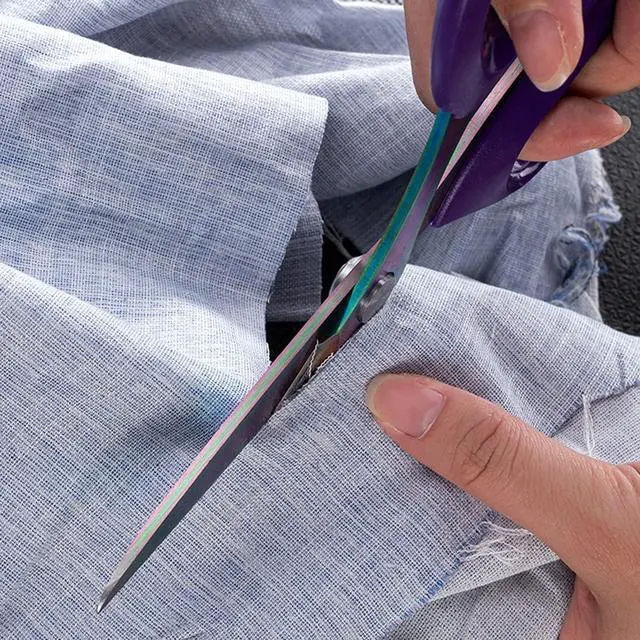 Alt view image 4 of 7 - Rust-proof Titanium Coated Stainless Steel Multipurpose 8 Rainbow&Purple Scissors Fabric Textile Dressmaking Craft Office Home Daily Use