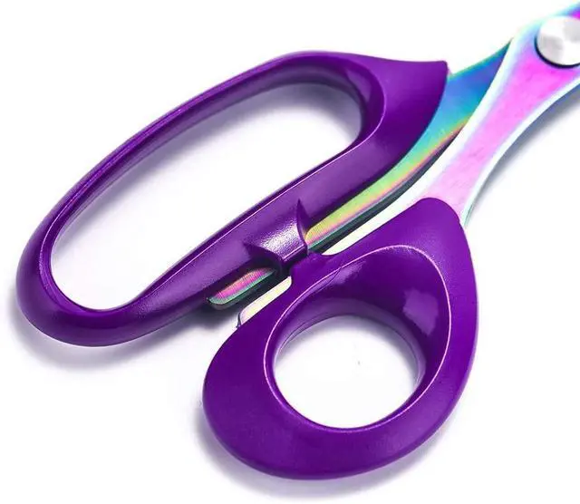 Alt view image 7 of 7 - Rust-proof Titanium Coated Stainless Steel Multipurpose 8 Rainbow&Purple Scissors Fabric Textile Dressmaking Craft Office Home Daily Use