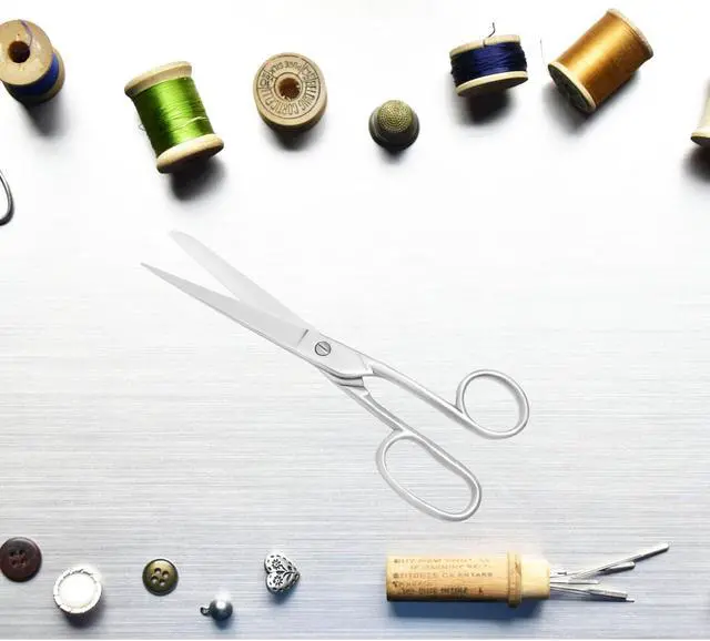 Alt view image 5 of 5 - Silver Office Scissors, Heavy Duty Sewing, Paper Cutting Shears, 8"