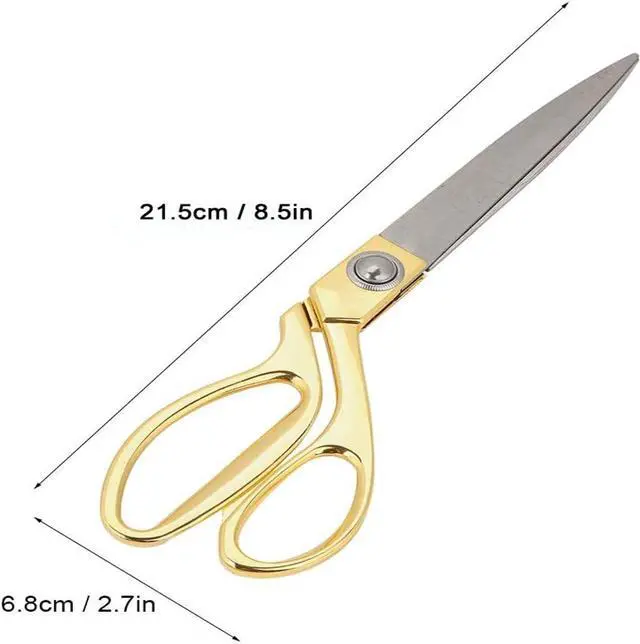 Alt view image 4 of 7 - 8.5 '' Gold Stainless Steel Sharp Tailor Scissors Professional Household Shears Craft Fabric Heavy Duty Cutting Sewing, Crafts, Home Kitchen Office