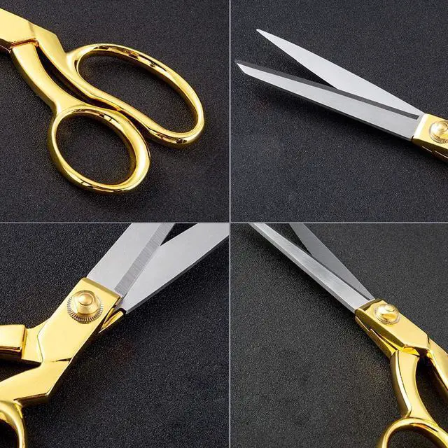 Alt view image 6 of 7 - 8.5 '' Gold Stainless Steel Sharp Tailor Scissors Professional Household Shears Craft Fabric Heavy Duty Cutting Sewing, Crafts, Home Kitchen Office