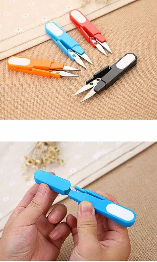 Alt view image 4 of 7 - HuanX35 4336853583 4pcs Portable Scissor Multipurpose U-Type Cutter Shear Protective Cover DIY Projects(4 Colors), Pack