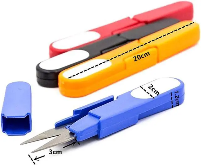 Alt view image 2 of 7 - HuanX35 4336853583 4pcs Portable Scissor Multipurpose U-Type Cutter Shear Protective Cover DIY Projects(4 Colors), Pack