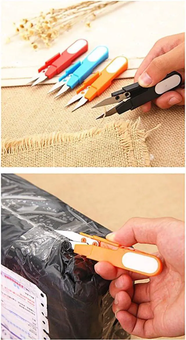 Alt view image 7 of 7 - HuanX35 4336853583 4pcs Portable Scissor Multipurpose U-Type Cutter Shear Protective Cover DIY Projects(4 Colors), Pack