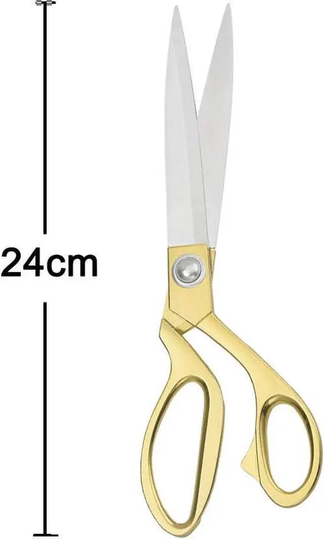 Alt view image 2 of 4 - CABAX Stainless Steel Sharp Tailor Scissors for Clothing Dressmaking Shears Fabric Craft Cutting Adjustable Kitchen Scissors, Gold (9.5'')