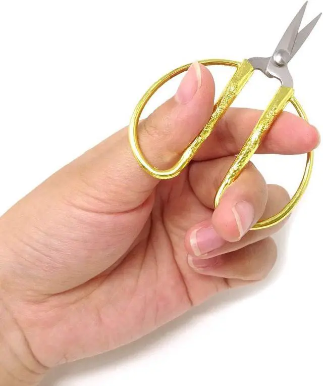 Alt view image 5 of 7 - Honbay 2PCS Stainless Steel Sewing Scissors Traditional Chinese Household Scissors Tailor Scissors with Dragon and Phoenix Relief Design for Household Handicrafts Bonsai Kitchen (Large and Small)