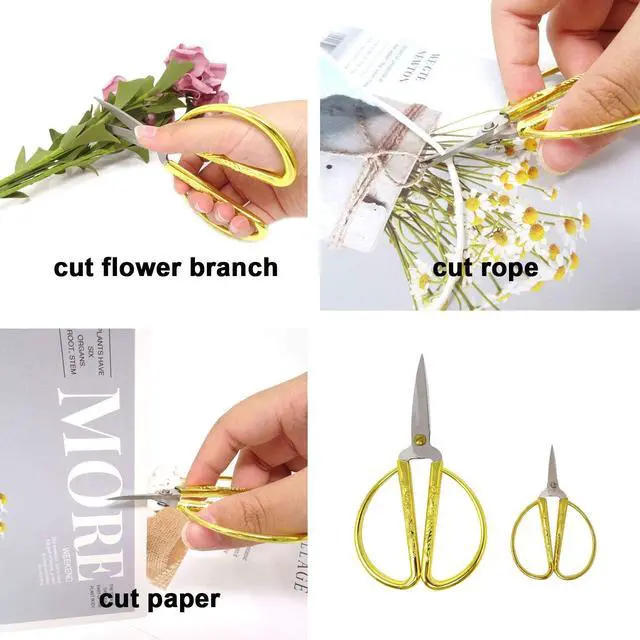 Alt view image 6 of 7 - Honbay 2PCS Stainless Steel Sewing Scissors Traditional Chinese Household Scissors Tailor Scissors with Dragon and Phoenix Relief Design for Household Handicrafts Bonsai Kitchen (Large and Small)