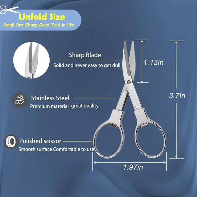 Alt view image 2 of 6 - Friker Folding Scissors,Portable Telescopic Cutter Pocket Badge Scissors