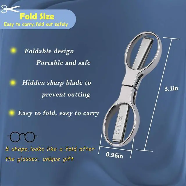 Alt view image 3 of 6 - Friker Folding Scissors,Portable Telescopic Cutter Pocket Badge Scissors