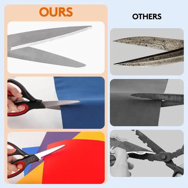 Alt view image 5 of 7 - 8.5 Inch Heavy Duty All Purpose Scissors for Office, Home, Packages