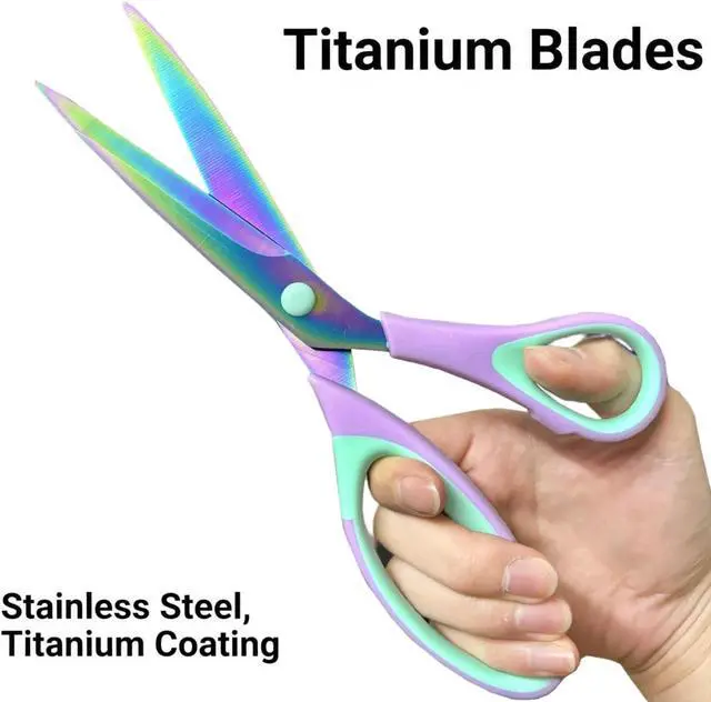 Alt view image 4 of 5 - Craft Scissors 3 Pack, Purple Green, 5, 8, 10 inch