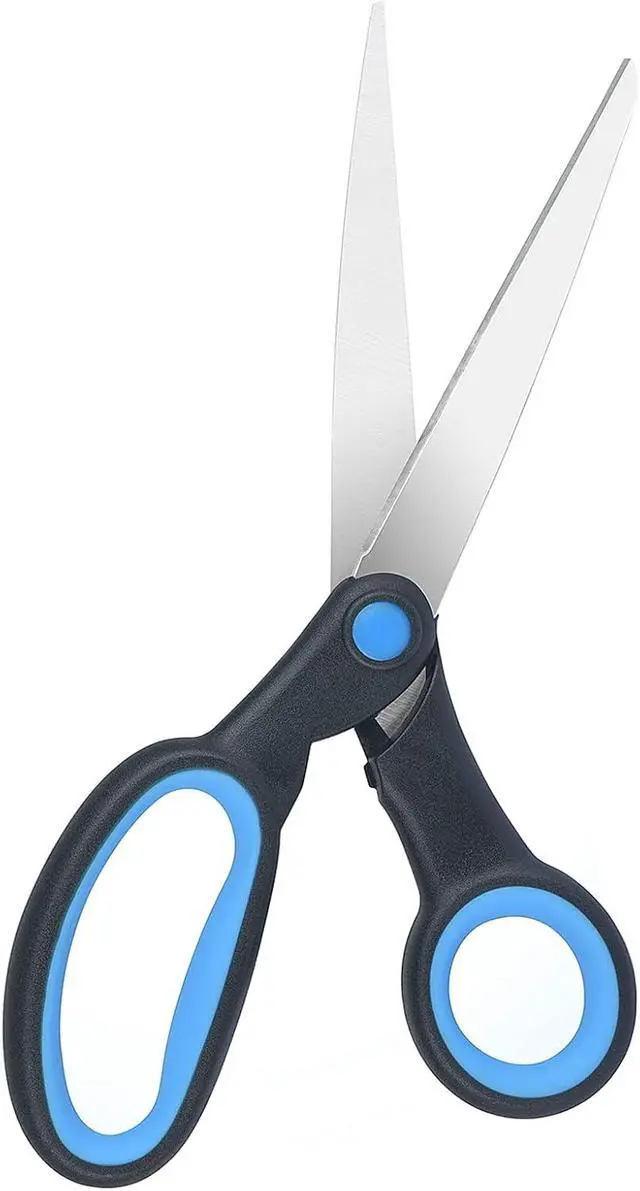 Alt view image 7 of 7 - Left Handed Scissors for Adults Kids Student, 8 Inch 2-Pack, Black/Blue