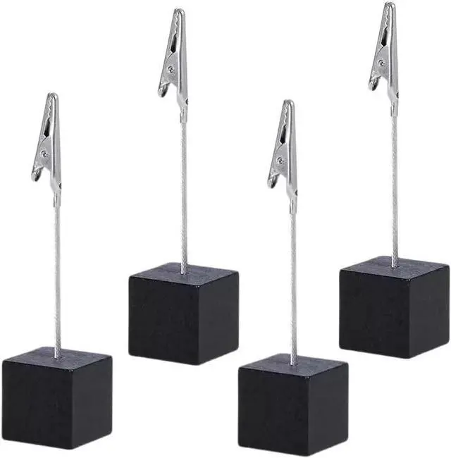Main image of 4Pcs Memo Clip Holders Stand with Alligator Clasp Pictures Card Paper Note Clip for Office Home Use, Office Memo Holders, Desk Accessories and Workspace Organizers