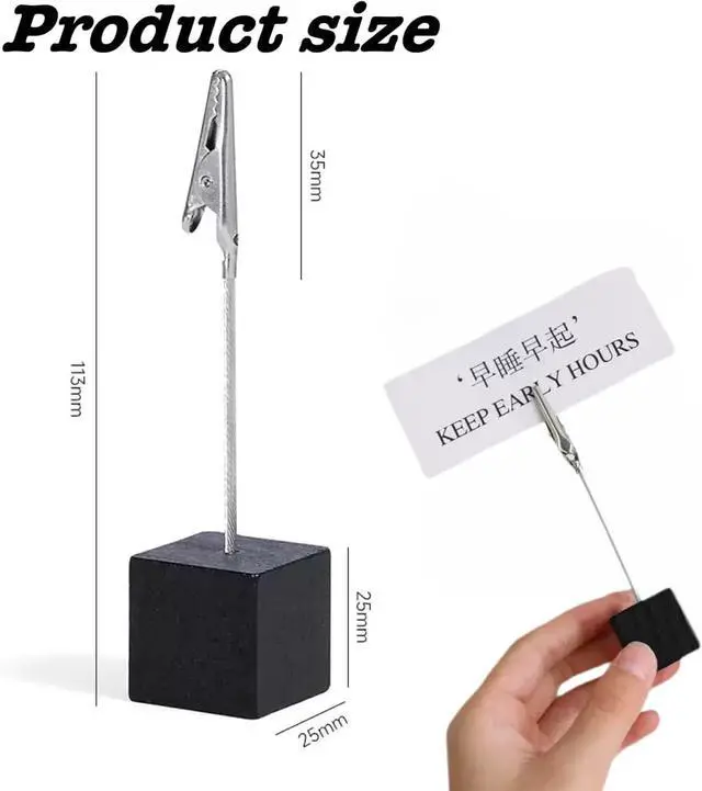 Alt view image 2 of 7 - 4Pcs Memo Clip Holders Stand with Alligator Clasp Pictures Card Paper Note Clip for Office Home Use, Office Memo Holders, Desk Accessories and Workspace Organizers