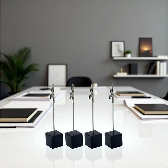 Alt view image 6 of 7 - 4Pcs Memo Clip Holders Stand with Alligator Clasp Pictures Card Paper Note Clip for Office Home Use, Office Memo Holders, Desk Accessories and Workspace Organizers